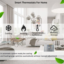 WiFi Thermostat 4.8 Inch LCD Touch Screen Thermostat for Heat Pump C-Wire Adapter Included