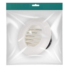 8 Inch Round Air Vent ABS Louver Grille Cover White Soffit Vent with Built-In Fly Screen Mesh for Bathroom Office Kitchen Ventilation