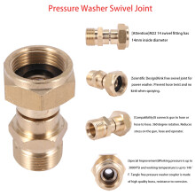Pressure Washer Swivel Joint, Kink Free Gun To Hose Fitting, Anti Twist Metric M22 14Mm Connection, 3000 Psi