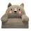 Kids Foldable Sofa Bed Plush Armchair with Backrest Grey 1