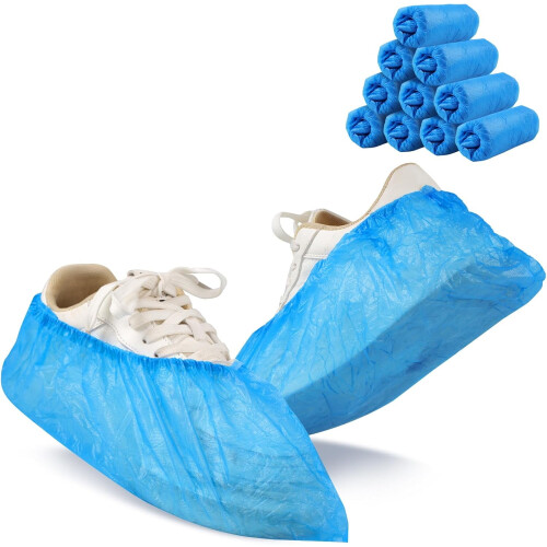 CPE Shoe Covers Blue Non-Slip Dust Proof 200 Pack