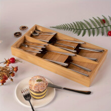 Bamboo Cutlery Drawer Organizer 12-inch