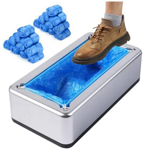 Shoe Cover Dispenser with 200 Covers Silver