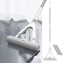 Slhenay sponge mop with long handle and 2 replacement heads