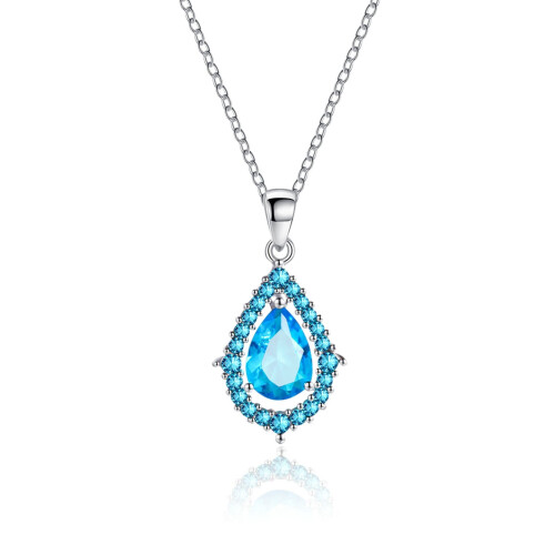 Set di orecchini e collana da donna in rame placcato con zirconi 1