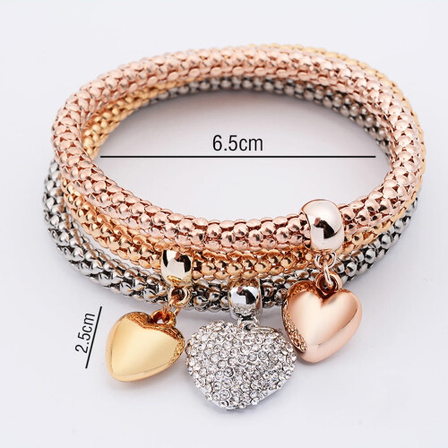 NRUDPQV charm beaded bangle bracelet gold 1