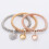 NRUDPQV charm beaded bangle bracelet gold 3
