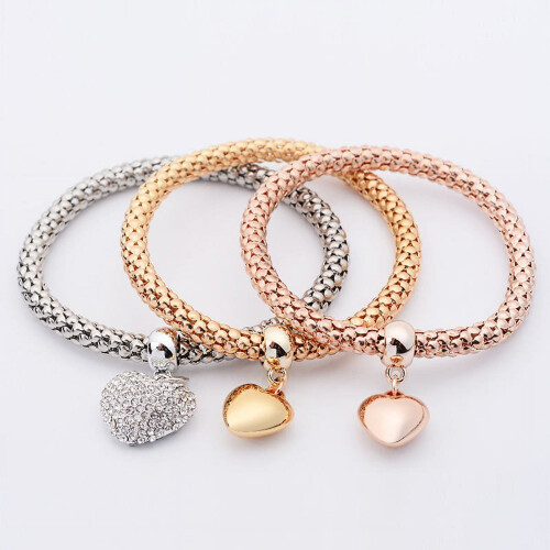 NRUDPQV charm beaded bangle bracelet gold 2