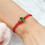 Tulip charm bracelet handmade braided rope pink 1
