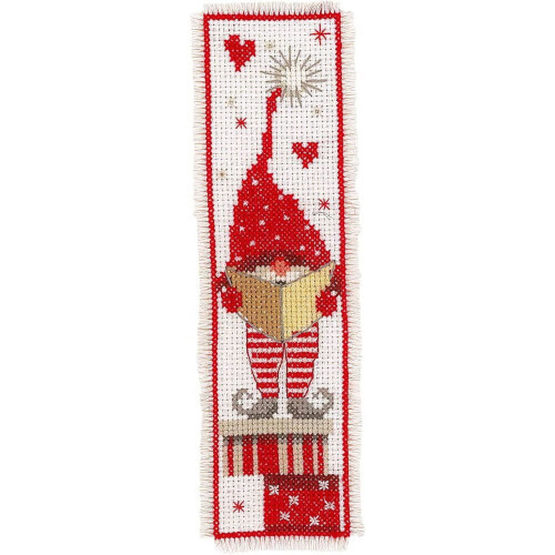 Cross Stitch Bookmark Kit Christmas Gnomes 2 Pack 2.4" x 8" 1