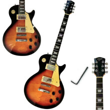 V-TONE GLP39 SBT elektrisk guitar 4/4 Les Paul 39" HH sunburst unbrakonøgle