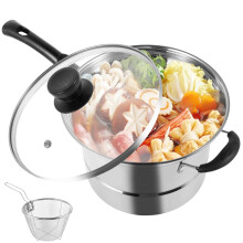 Stainless Steel Pasta Pot with Lid, Steamer Rack and Fry