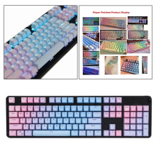Gaming Mechanical Keyboard Set 104 Keys Blue Pink