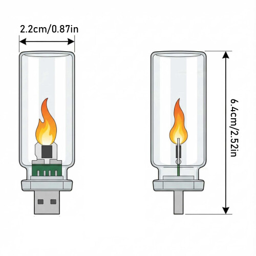 USB Flame Lamp Glass Bottle Ambient Night Light (1pc) 2