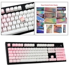 104 toetsen gaming mechanisch toetsenbord met kleurverloop, dik ontwerp, geschikt voor laptops en desktopcomputers - Roze kleurverloop