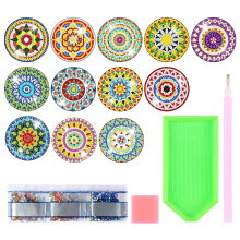 Diamond Painting Fridge Magnets Mandala 12PCS