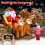 Inflatable Santa on Sleigh with 2 Reindeer 7.2FT LED 3
