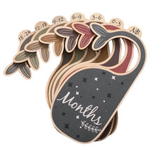 Warkul Wooden Baby Clothing Size Hanger Organizer 7 pcs