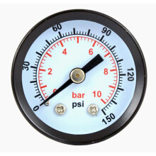 MANOMETER TIL KOMPRESSOR 40MM 0-10 BAR GEVIND 1/4 TOMMER TRYKMÅLERE