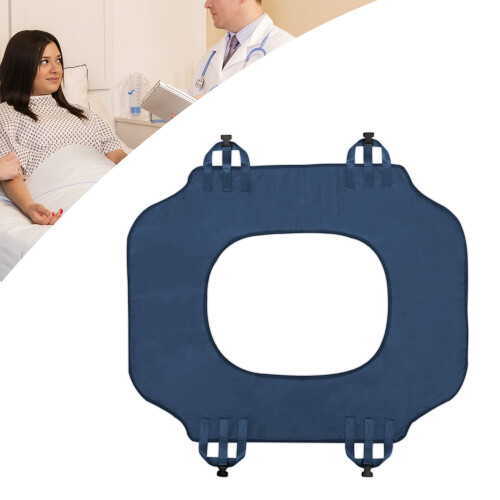 Reusable positioning bed pad with 4 handles and hollow-out