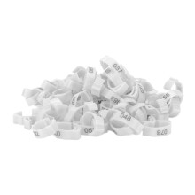100Pcs Poultry Foot Rings Identification Leg Buckle with Numbers for Chicken Duck BirdWhite