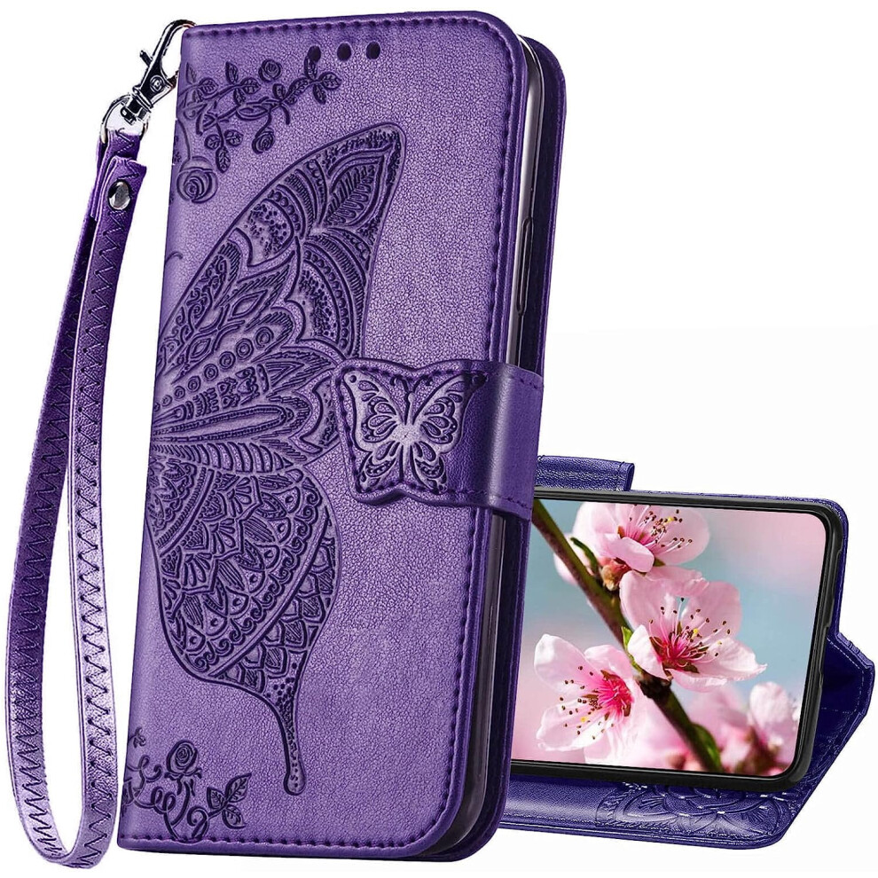 S22 Wallet Case For Samsung Galaxy S22 Butterfly Embossed 901175626210