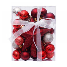 Mini Christmas Balls Ornaments Pink 30 pcs 3 cm