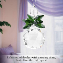 Clear K9 Crystal Suncatcher Hanging Pendant Prisms Pendant Wedding Ornament X'mas Decor Green