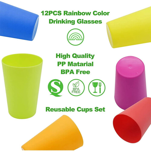 NOGIS kids plastic cups 5.6 oz 12 pack 2