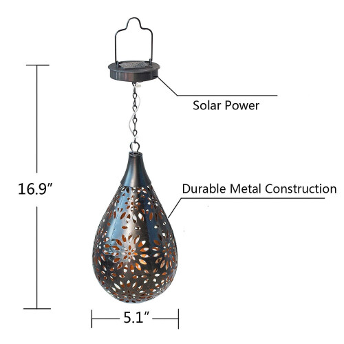 Solar Daisy Iron Outdoor Pendant Light 1 Pack 2