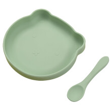 Warkul Baby Suction Plate with Spoon, Food-Grade Silicone,