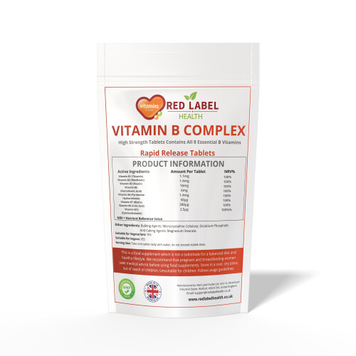 Vitamin B Complex 180 Tablets High Strength B1 B2 B3 B5 B6 B12 Biotin 2