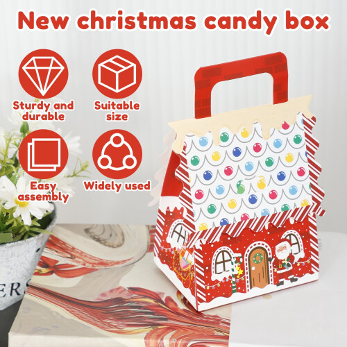 Toorise Christmas treat boxes with handle 50 pcs 1