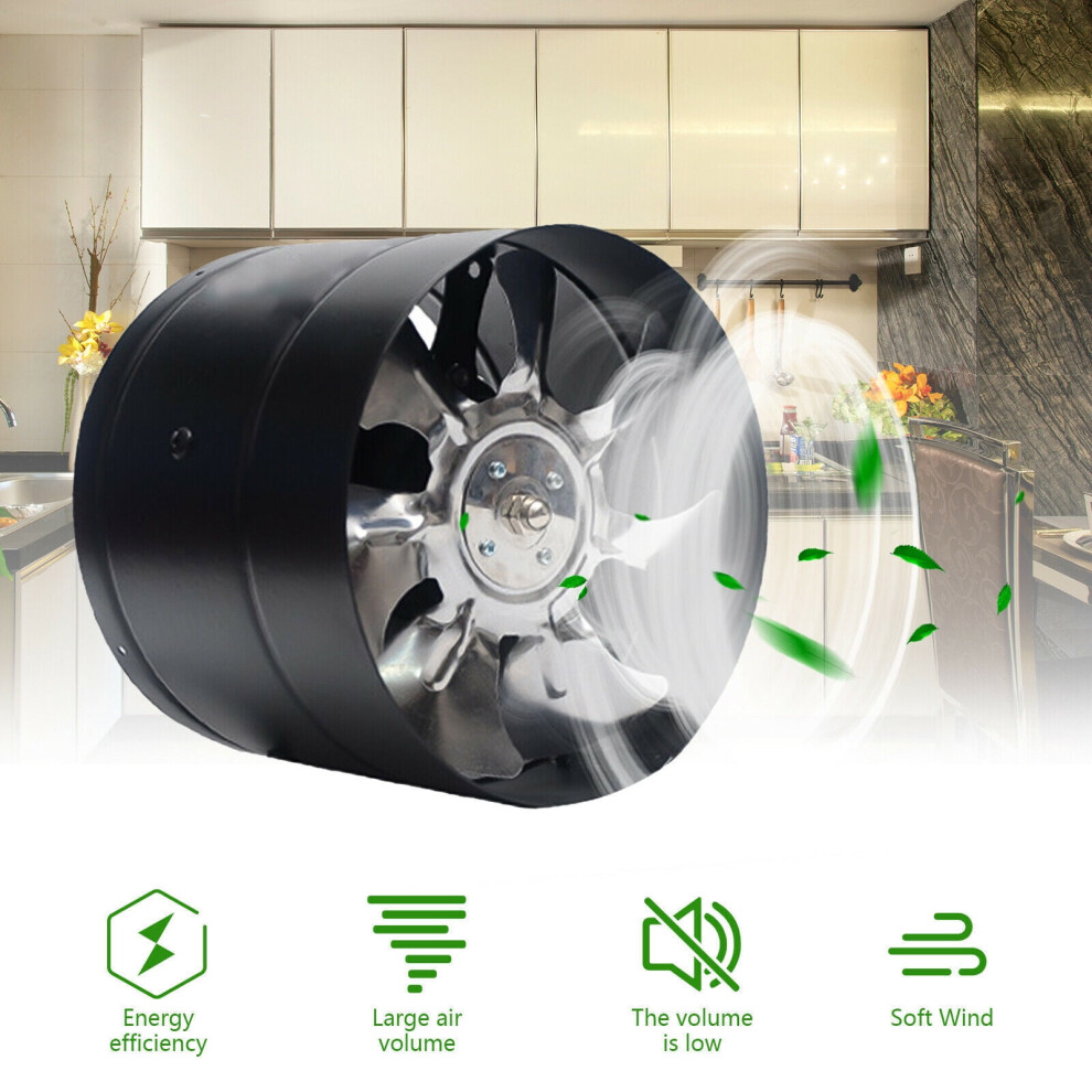 12 Inch Inline Duct Fan Black 1765 Cfm Low Noise 901175632679