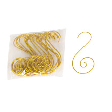Harliver gold S-shaped Christmas ornament hooks 20 pack