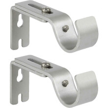 Heavy Duty Adjustable Curtain Rod Brackets Rod Holders for 1 Inch Rod, Silver Color, (Set of 2) hwy