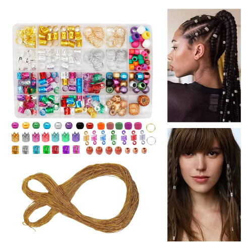 Dreadlocks Beads and Hair Braid Rings Set 238 pcs 2