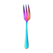 Dessert Pastry Fork Multicolor Rainbow Stainless Steel Cake Notched Small ForkColorful SZRH A-S