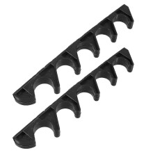 4pcs Chaise Adjustment Bracket: Plastic Five-Gear Recliner Buckle For Outdoor Folding Lounge Chairs - Patio Furniture AdjusterBlack SZRH A-S
