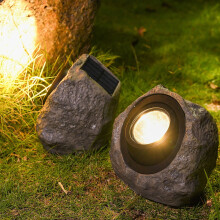 Solar Garden Rock Lights LED Waterproof Outdoor Decor 6 Pack