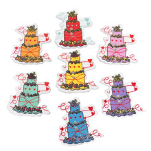 Weis wooden buttons 33x31mm 30 pcs colorful 2-hole