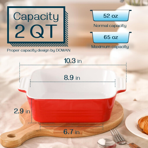 Ceramic 8x8 inch square baking dish 2 quart 1