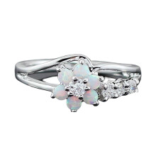 Women's Ring Round Cut Rhinestone Geometric Faux Opal