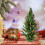 Artificial Mini Wood Christmas Tree 11.8 in Green 2