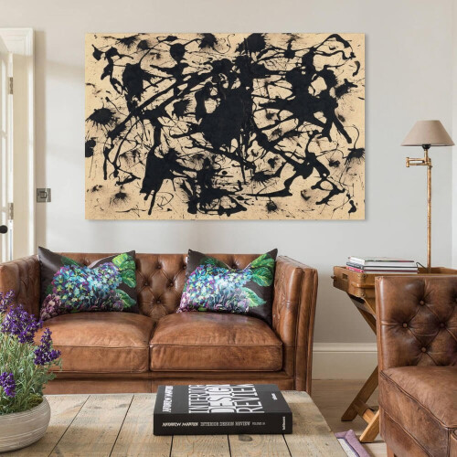 Abstracte canvasprint van Jackson Pollock, 8x12 inch. 2