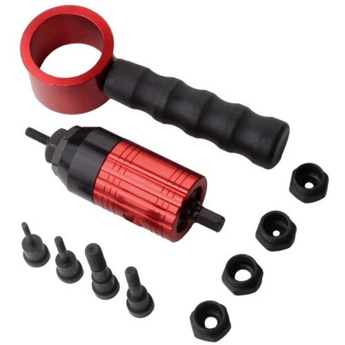 M3-M8 Electric Rivet Gun Conversion  Kit Nut Drill Bit Adapter Rivet Gun  Accessories Electric Tool Accessory 2