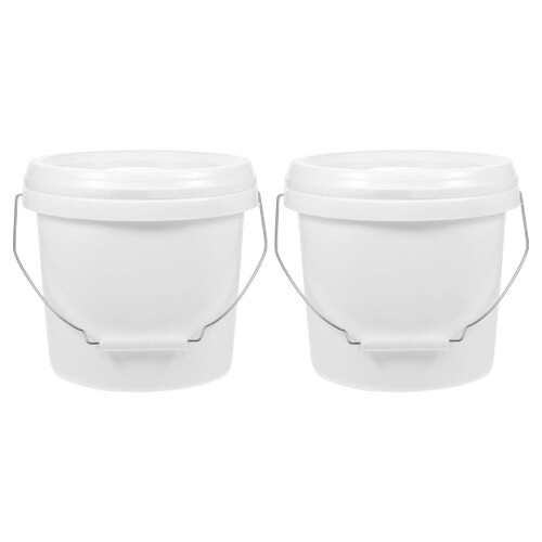 WeiWei white plastic pails with lids 1 gallon