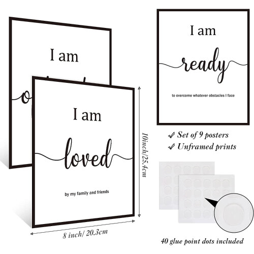 Inspirational Wall Art Set Motivational Quotes 9-Piece 1