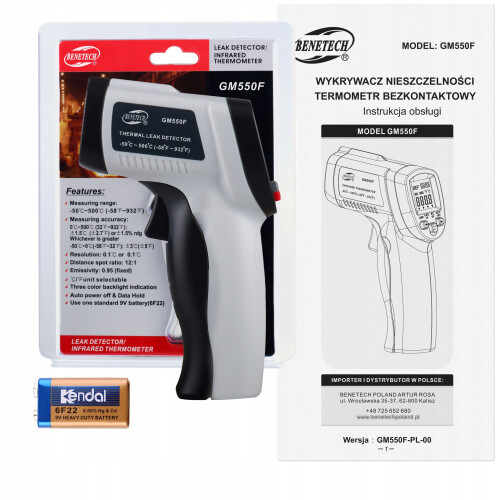 KONTAKTFRI LASERTERMOMETER PYROMETER -50 +500C