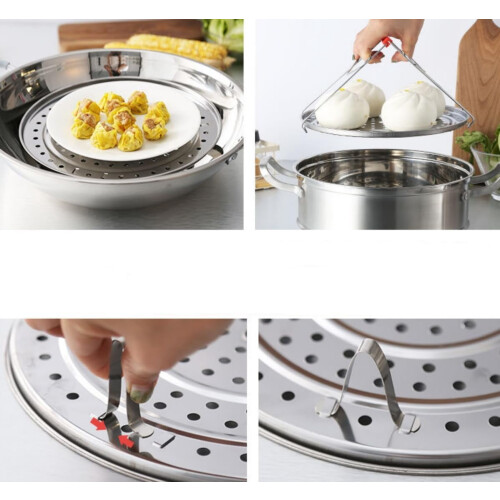 Steamer Rack 304 Stainless Steel 8.7 Inch with Removable 2